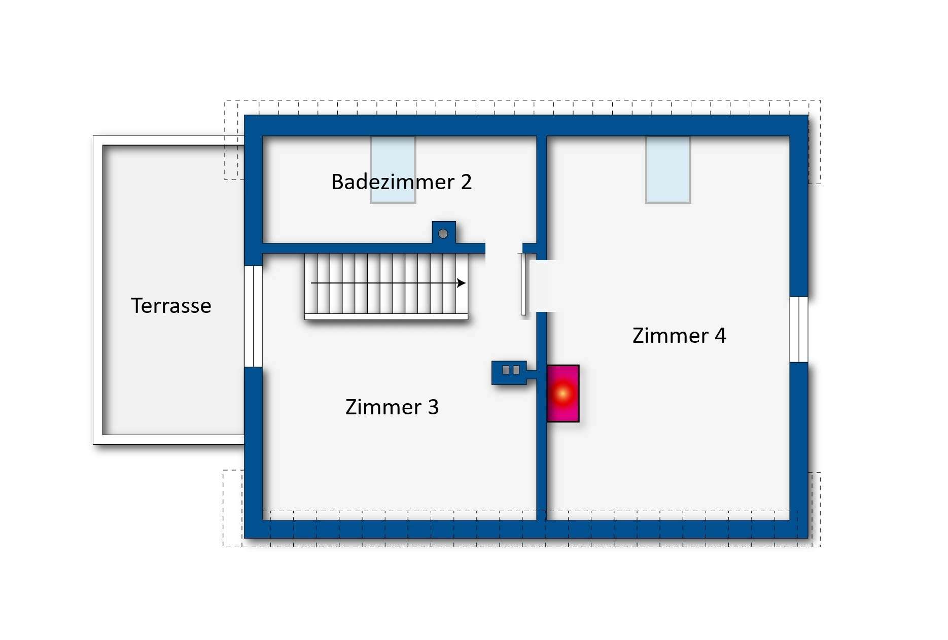 Grundrissskizze Dachgeschoss 