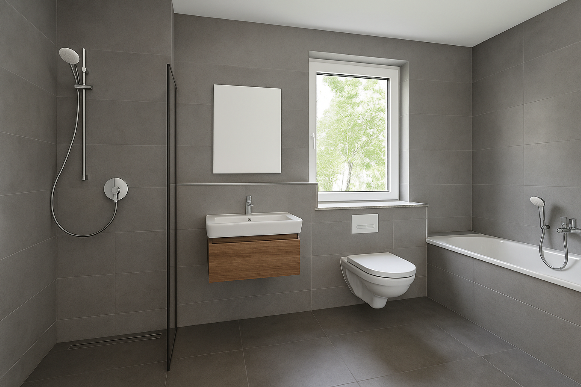 Badezimmer möbliert Visualisierung