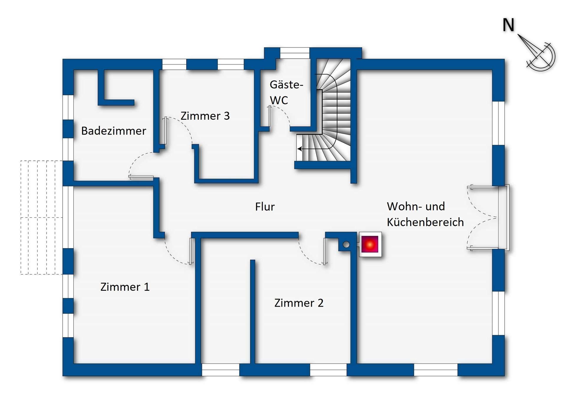 Grundrissskizze Obergeschoss