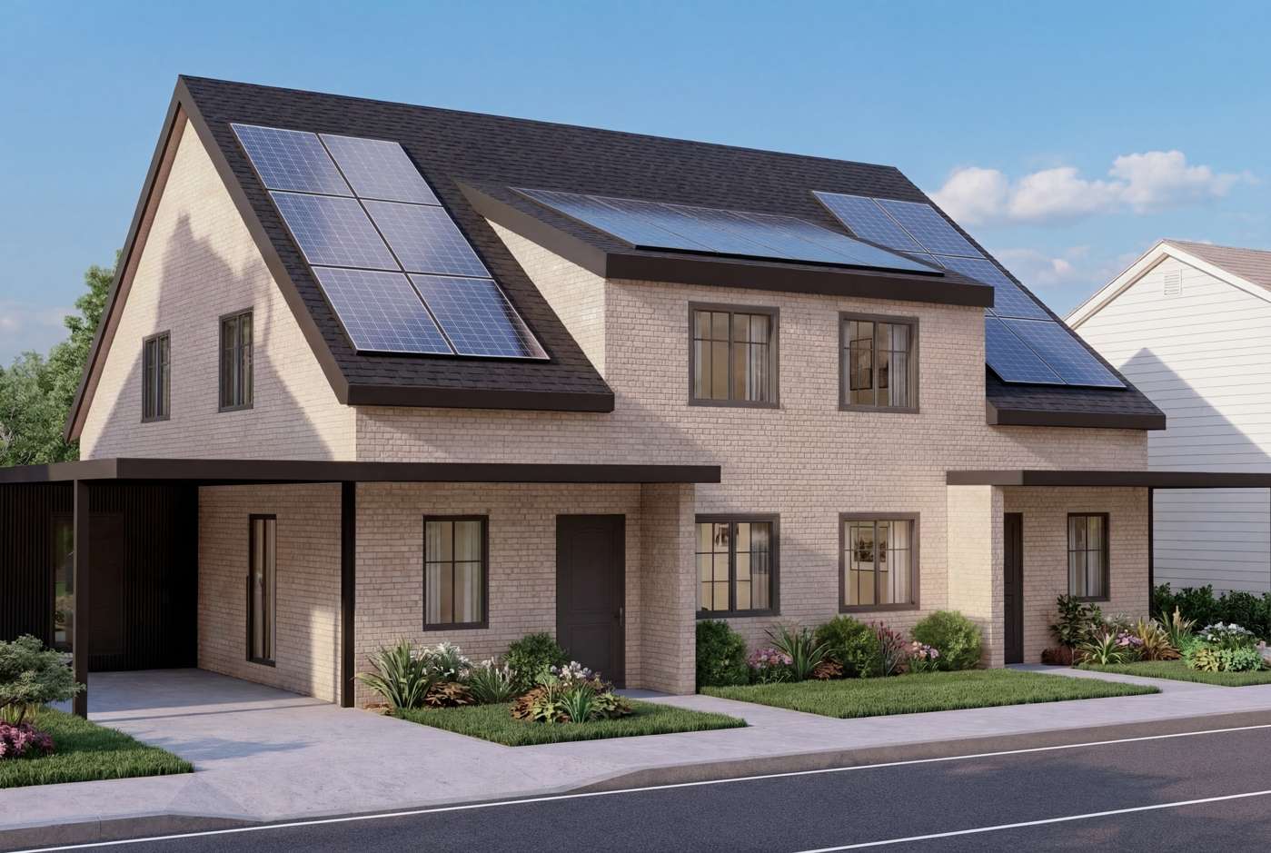 Premium Doppelhaushälfte – Neubau : Wärmepumpe, PV-Anlage & Carport inklusive – Bild 1