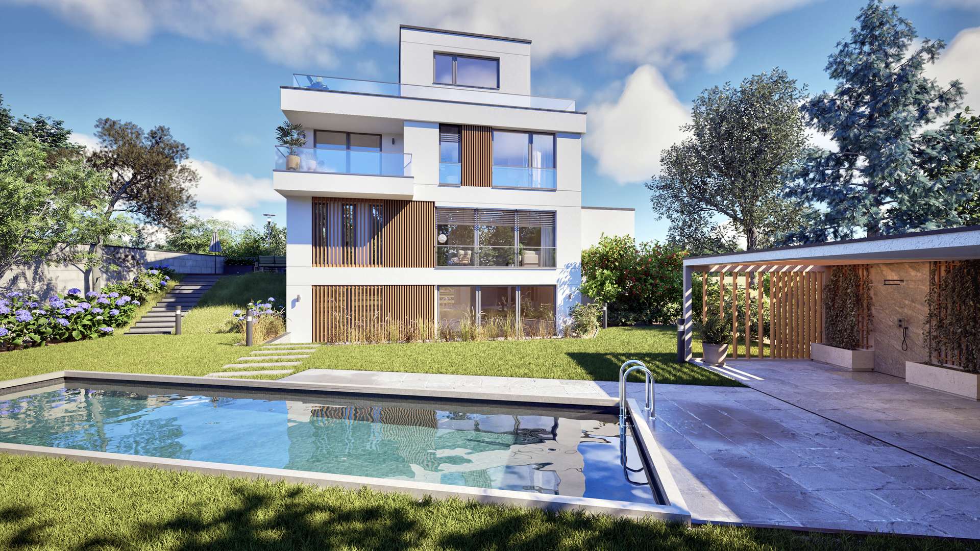 Villa mit Pool - Visualisierung