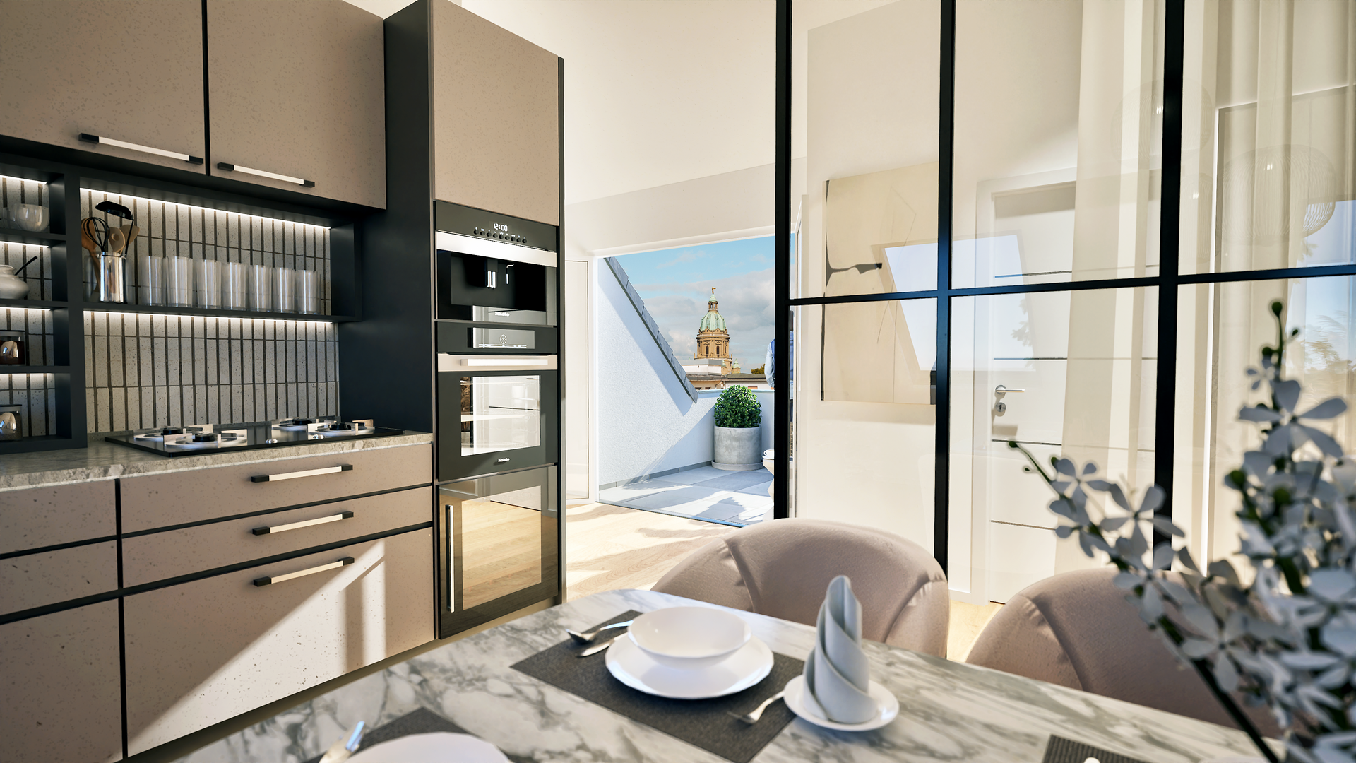 Blick zur Loggia - Visualisierung 