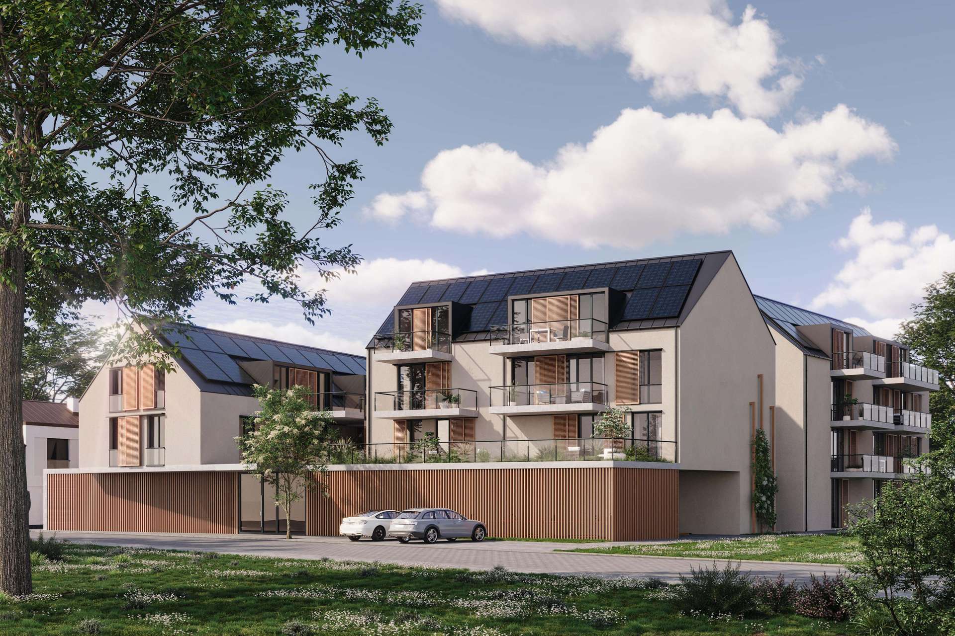 Wohnquartier Neubau - Visualisierung 