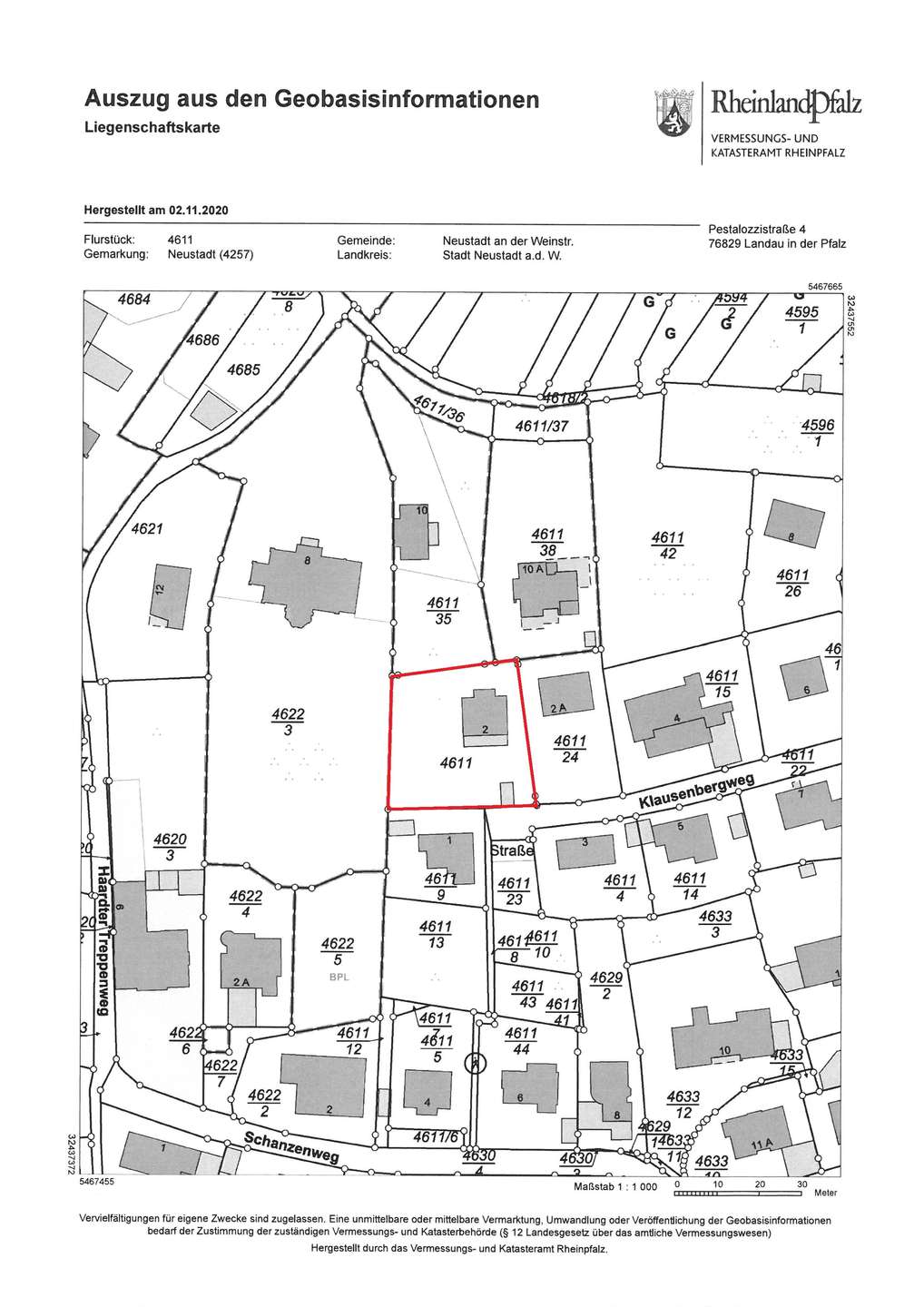 Amtlicher Lageplan