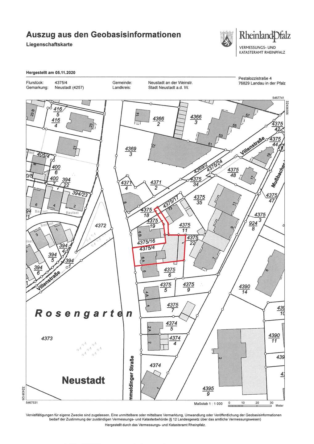 Amtlicher Lageplan