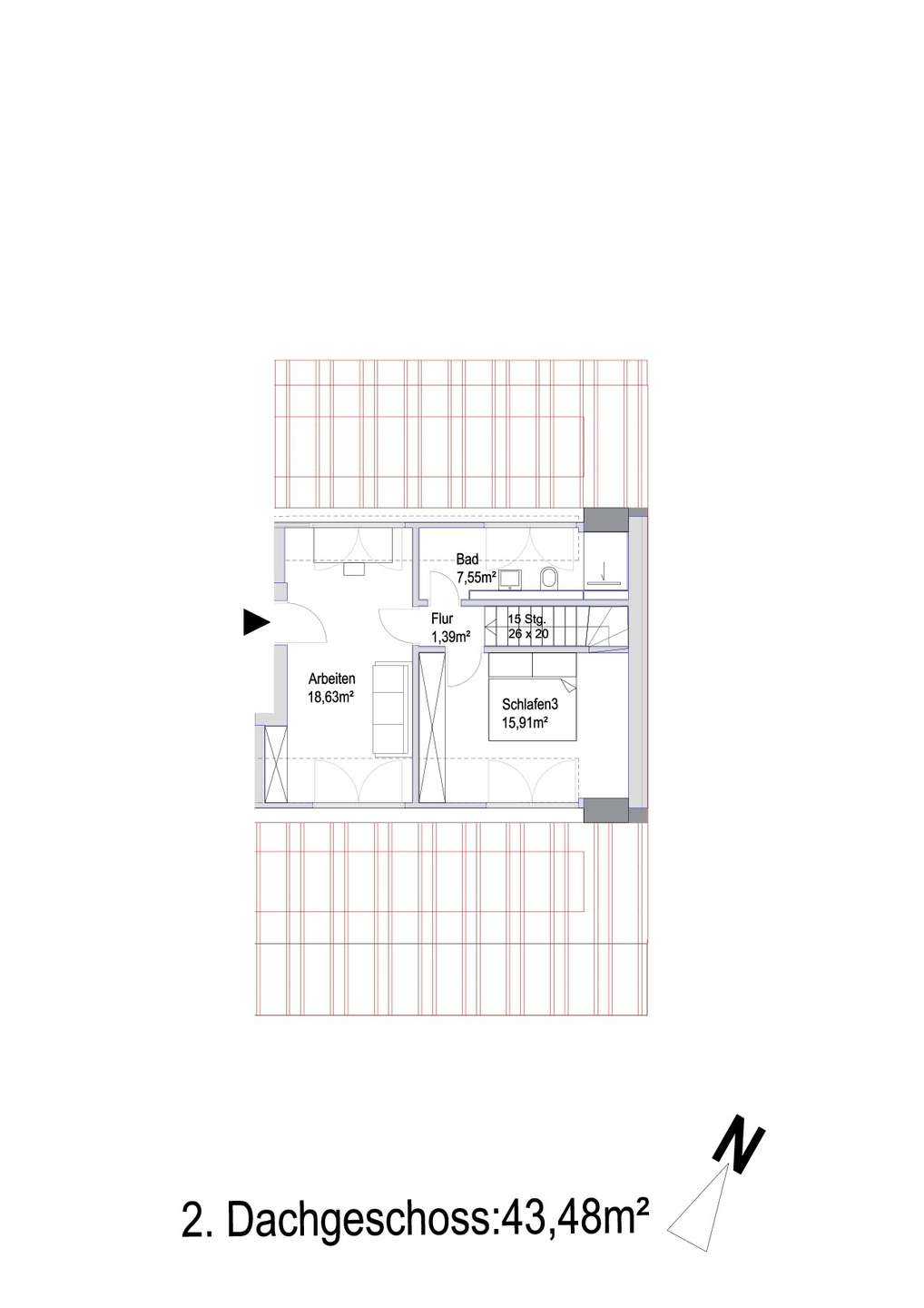 Grundriss DG Wohnung Nr 11 2 Ebene