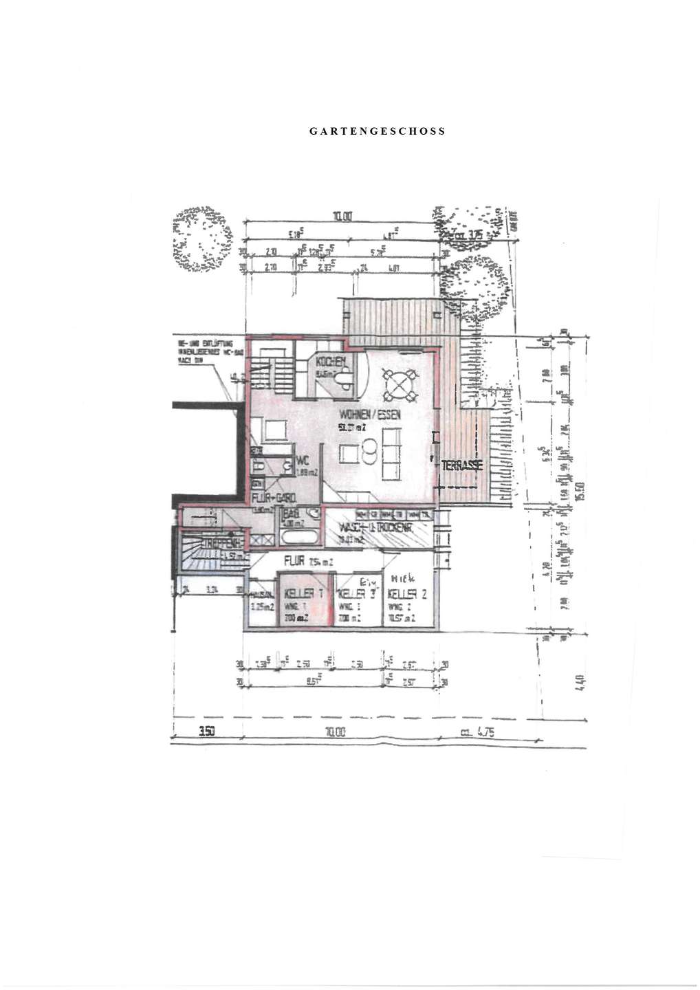 Grundrissplan - Gartengeschoss