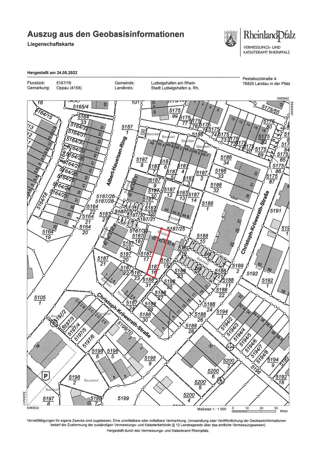 Amtlicher Lageplan