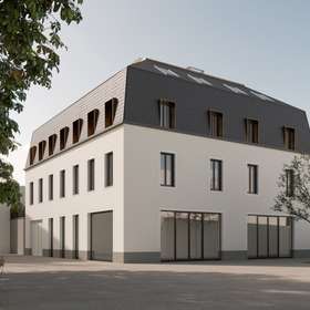 Gewerbe und Garageneinfahrt