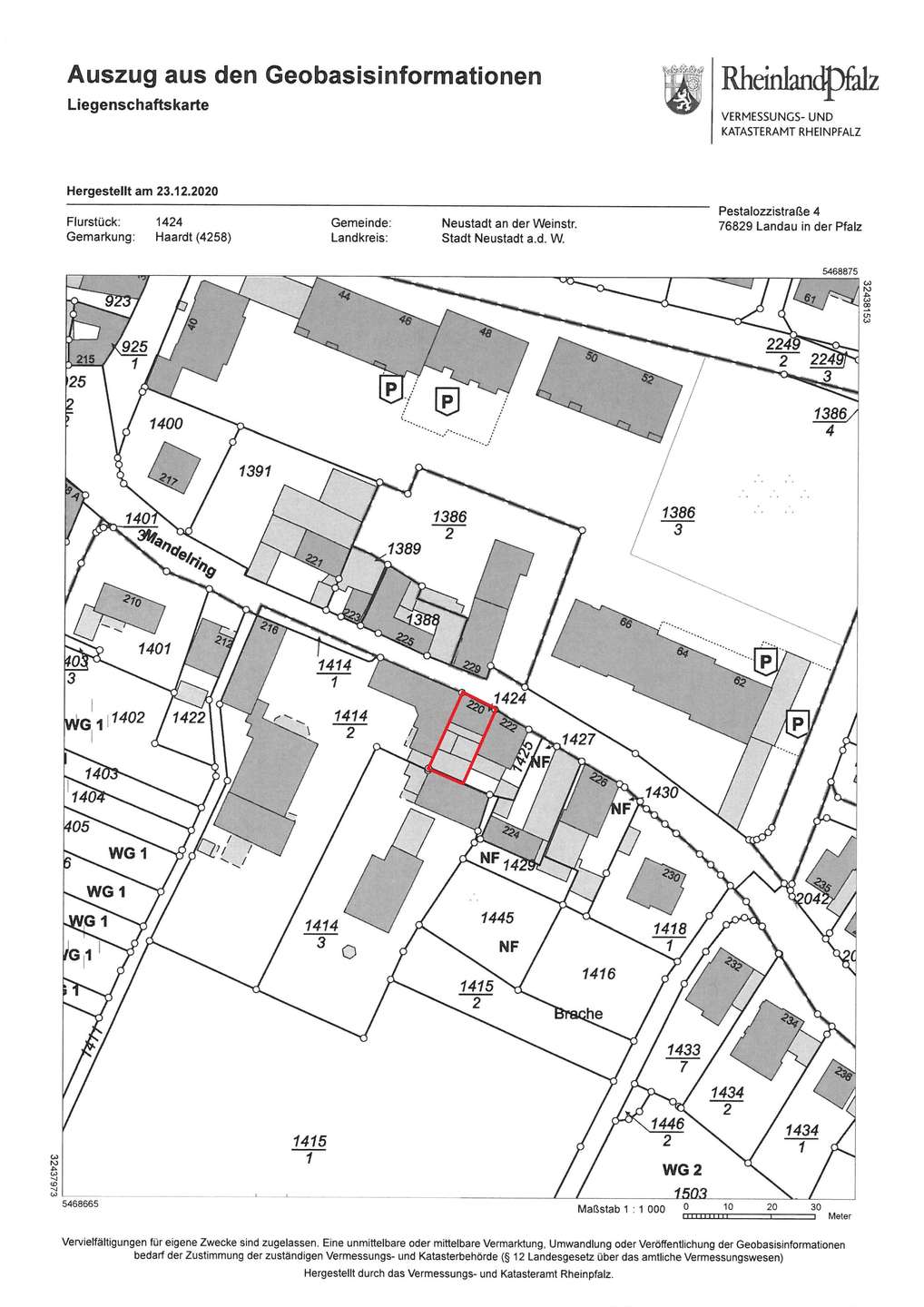 Amtlicher Lageplan