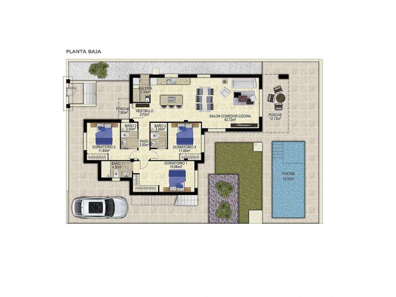 Neubau Villas mit 3 Schlafzimmern und 4 Badezimmern in Polop| Ref: MA-2218 – Polop