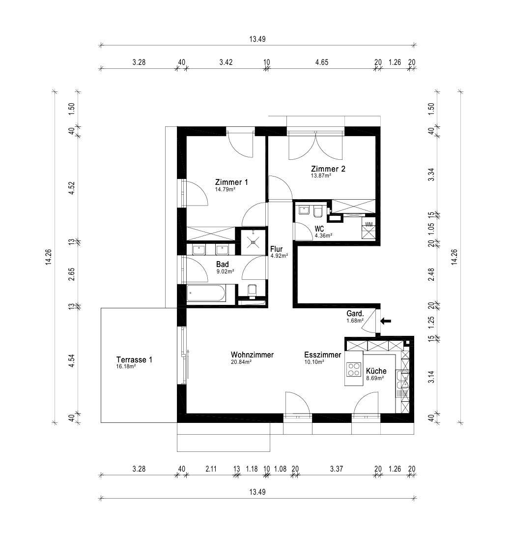 "All-Inklusive" im 5-MORGEN: Möblierte Terrassenwohnung (Stellplatz, Strom, WIFI & Privatgärtner) – Berlin
