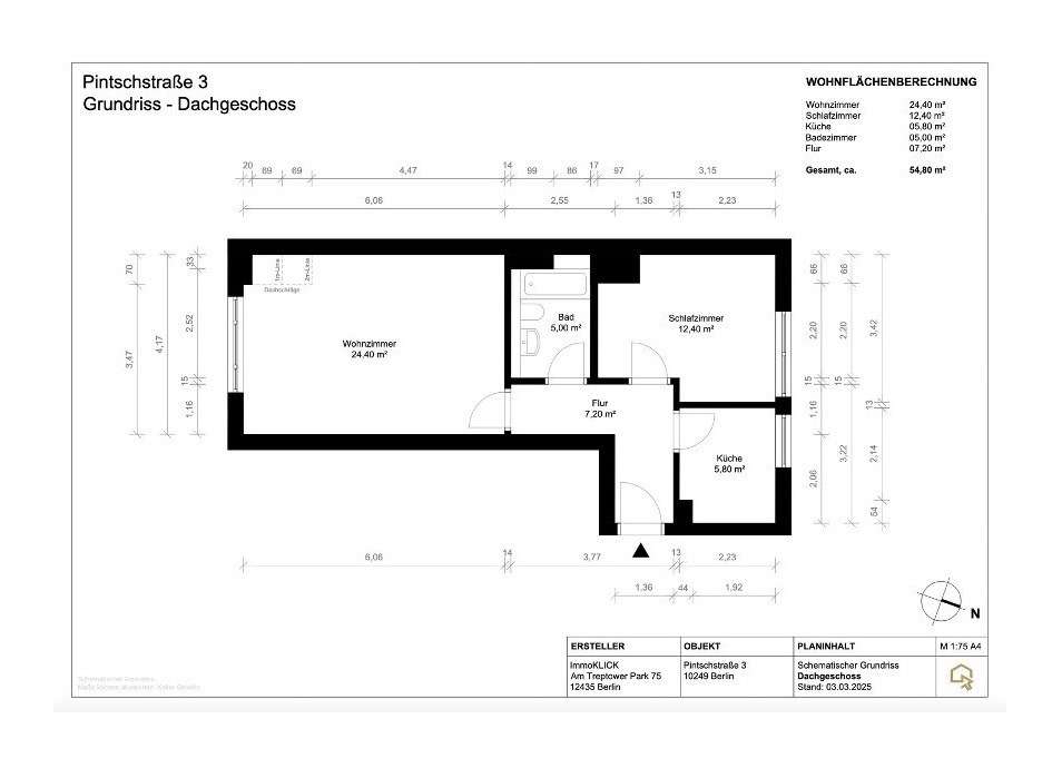 Kernsanierte 2-Zimmer-Wohnung in Traumlage (Duplex-Stellplatz vorhanden) – Berlin