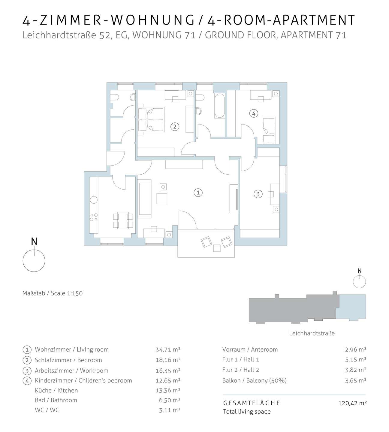 4-Zimmerwohnung im Hochparterre zur Eigennutzung mit Stellpatz in Zehlendorf – Berlin