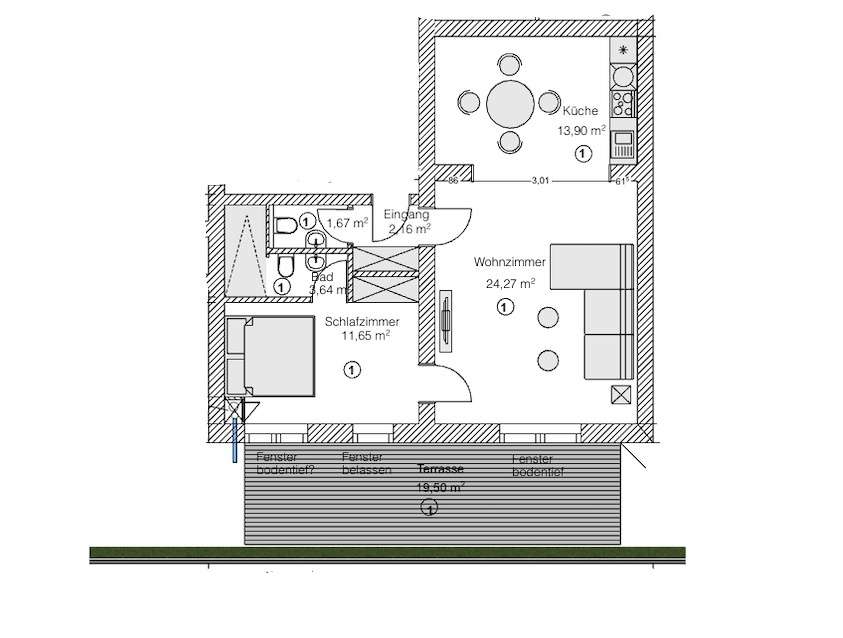 Gehobene 2-Zimmer Wohnung in ruhiger Lage mit Terrasse – Berlin