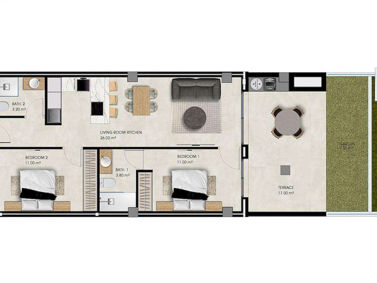 Neubau Apartments mit 2 Schlafzimmern und 2 Badezimmern in La Marina| Ref: MA-2375B – La marina