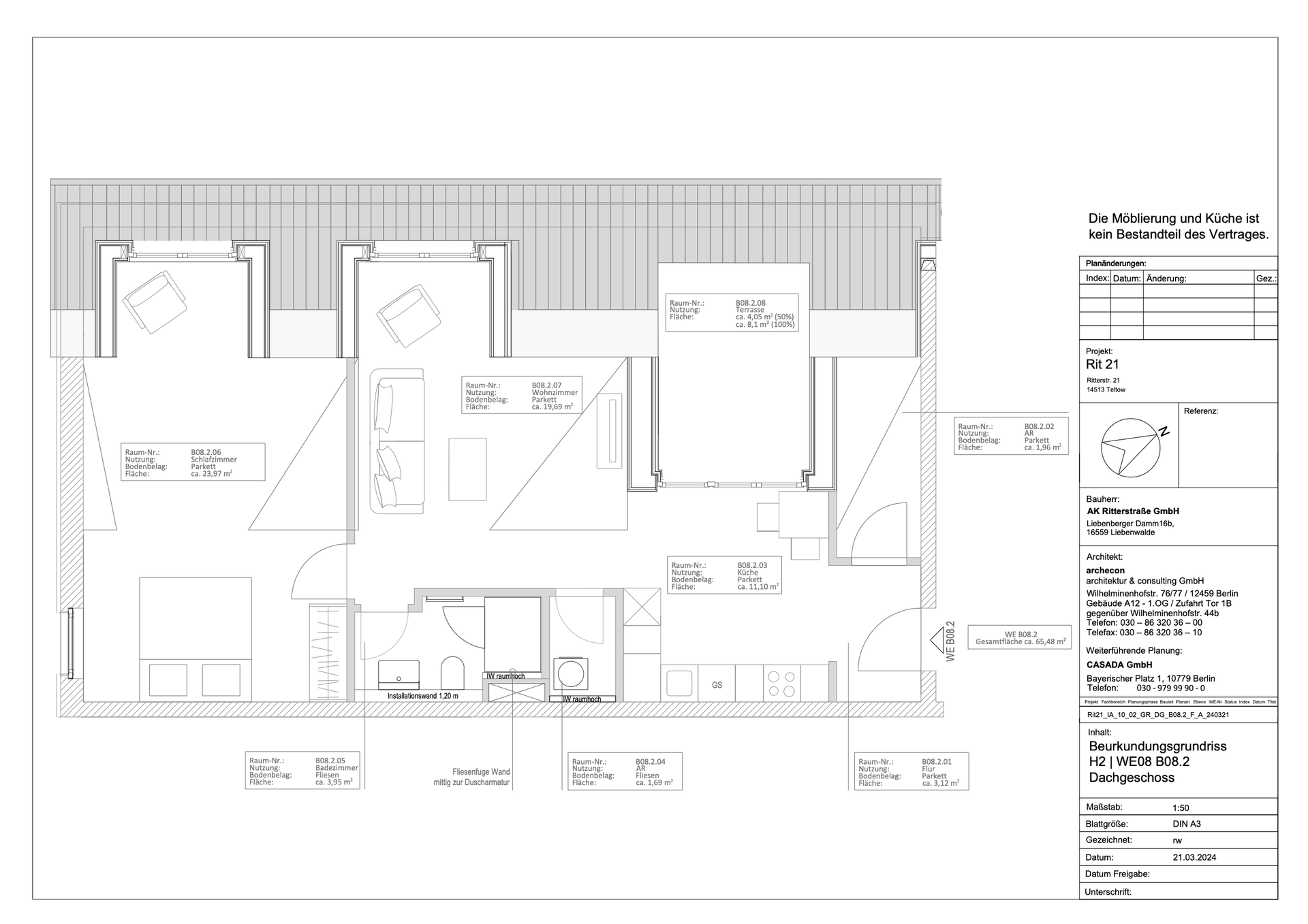 Charmante Dachgeschosswohnung mit West Terrasse im Herzen von Teltow – Teltow