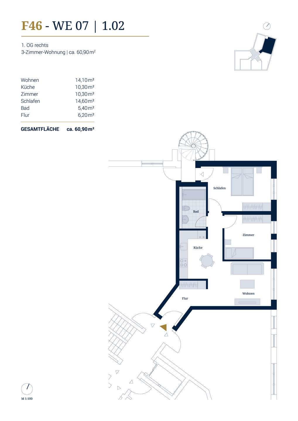 Kleine Familienwohnung nahe des Schloss Sanssouci in Potsdam – Potsdam