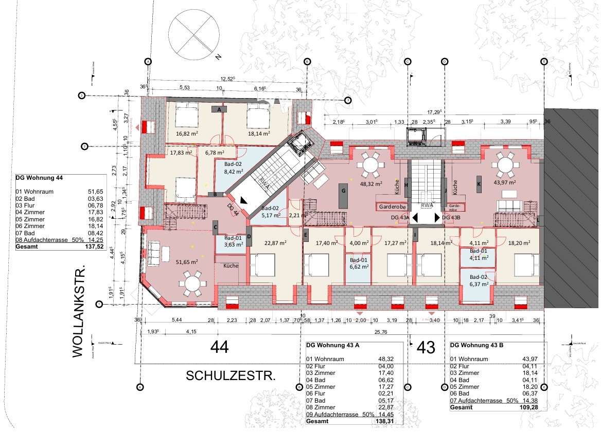 Nur 1.200€/m2 - Dachgeschossrohling mit Baugenehmigung für 3 Wohnungen am S-Bahnhof Wollankstr. – Berlin