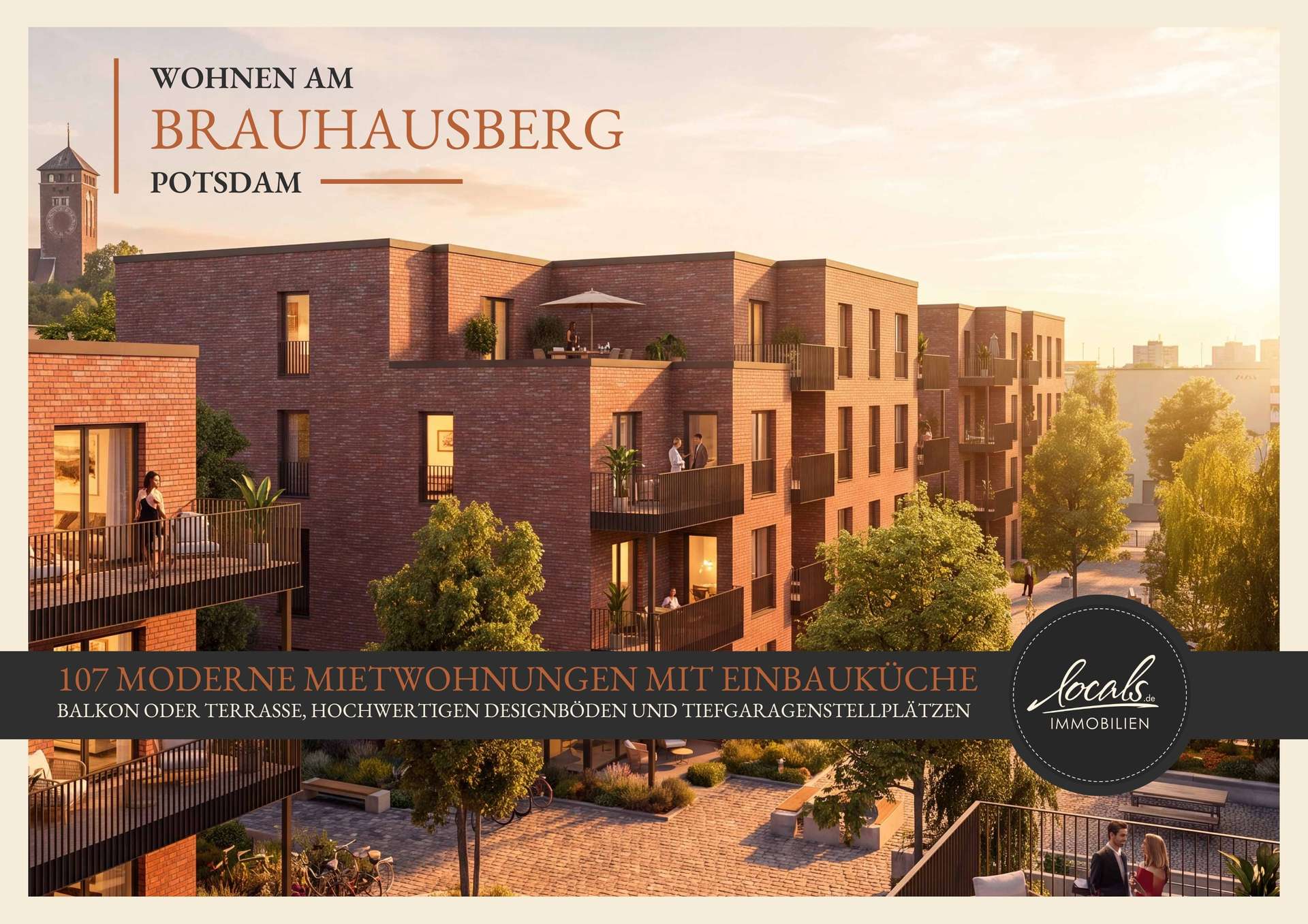 Außenansicht des Neubauquartiers Wohnen am Brauhausberg in Potsdam