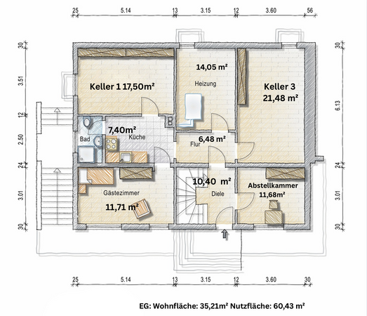 Zwei Häuser auf ca. 1.025 m² – Mehrfamilienhaus + Altbau mit Entwicklungs- und Renditepotenzial — Bild 42 von 42