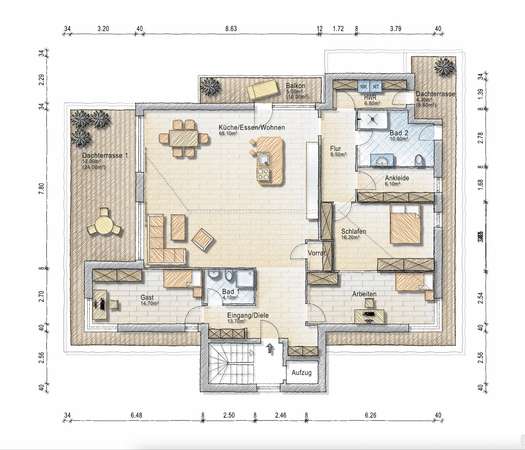 Exklusive barrierefreie Neubau-Penthousewohnung mit 3 Dachterrassen in Altrheinnähe — Bild 37 von 37